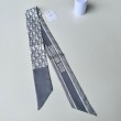 Dior Oblique Mitzah Sciarpa Twill di Seta Grigio