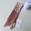 Dior Oblique Mitzah Sciarpa Twill di Seta Rosa