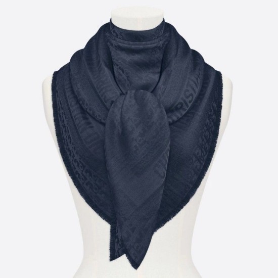 Dior Oblique Scialle 140 CM Blu Navy