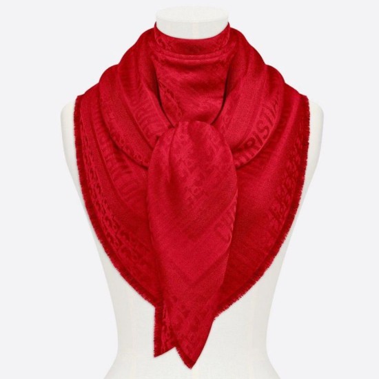 Dior Oblique Scialle 140 CM Rosso