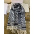 Dior Oblique Sciarpa Blu Cashmere