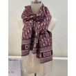 Dior Oblique Sciarpa Cashmere Borgogna