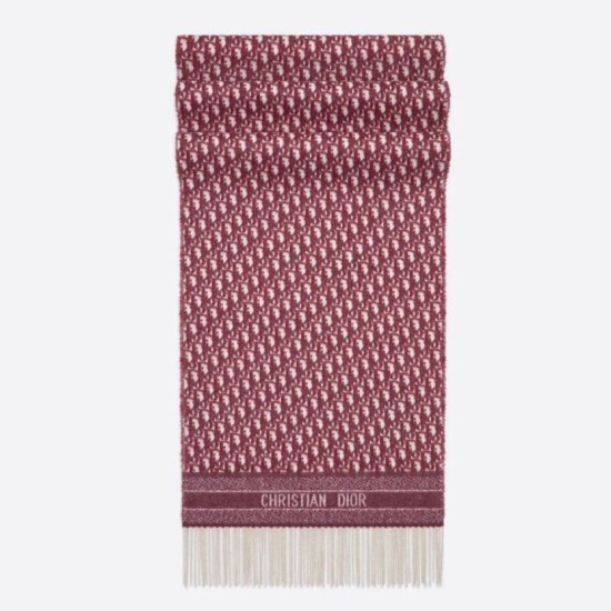 Dior Oblique Sciarpa Cashmere Borgogna