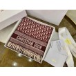 Dior Oblique Sciarpa Cashmere Borgogna