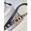 Dior Saddle 20MM Cintura Dior Oblique Jacquard Blu