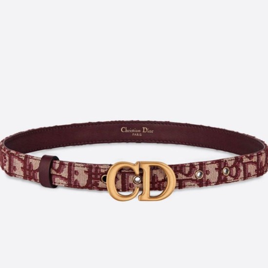Dior Saddle 20MM Cintura Dior Oblique Jacquard Bordeaux