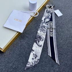 Dior Toile de Jouy Sauvage Mitzah Sciarpa Twill di Seta Blu