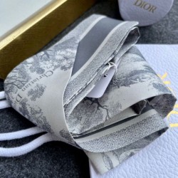 Dior Toile de Jouy Sauvage Mitzah Sciarpa Twill di Seta Grigio