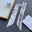 Dior Toile de Jouy Sauvage Mitzah Sciarpa Twill di Seta Grigio