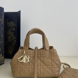 Riproduzione Fedele Borsa Dior Toujours Dior piccola/media Macrocannage Tan imitazioni