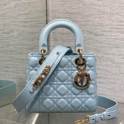 Qualità Specchio Replica Borsa replica Dior piccola Lady Dior My ABCDior blu Riproduzione Fedele Borsa replica Dior piccola Lady Dior My ABCDior blu imitazioni