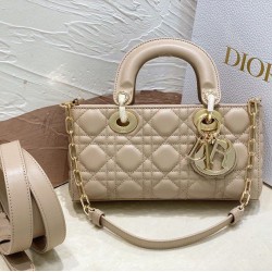 Qualità Specchio Replica Dior Piccola Borsa 1:1 Lady D-Joy Dior Cannage Albicocca Riproduzione Fedele Replica Dior Piccola Borsa 1:1 Lady D-Joy Dior Cannage Albicocca imitazioni