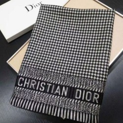 Riproduzione Fedele Christian Dior Stola Sciarpe di Lana Nero/Bianco imitazioni