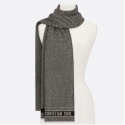 Riproduzione Fedele Christian Dior Stola Sciarpe di Lana Nero/Bianco imitazioni