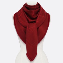 Riproduzione Fedele Christian Dior Cannage Scialle 140 cm Bordeaux imitazioni