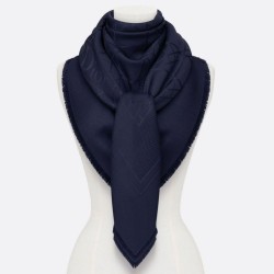 Riproduzione Fedele Christian Dior Cannage Scialle 140cm Blu Navy imitazioni