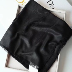 Qualità Specchio Replica Dettagli perfetti Christian Dior Cannage Scialle 140cm Nero Riproduzione Fedele Dettagli perfetti Christian Dior Cannage Scialle 140cm Nero imitazioni