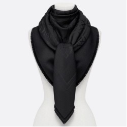 Riproduzione Fedele Dettagli perfetti Christian Dior Cannage Scialle 140cm Nero imitazioni