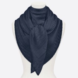 Riproduzione Fedele Dior Oblique Scialle 140 CM Blu Navy imitazioni