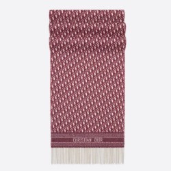 Riproduzione Fedele Dior Oblique Sciarpa Cashmere Borgogna imitazioni