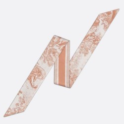 Riproduzione Fedele Dior Toile de Jouy Sauvage Mitzah Sciarpa Twill di Seta Rosa imitazioni