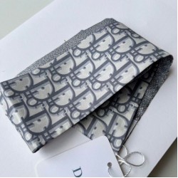 Qualità Specchio Replica Dior Oblique Mitzah Sciarpa Twill di Seta Grigio Riproduzione Fedele Dior Oblique Mitzah Sciarpa Twill di Seta Grigio imitazioni