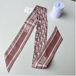 Qualità Specchio Replica Dior Oblique Mitzah Sciarpa Twill di Seta Rosa Riproduzione Fedele Dior Oblique Mitzah Sciarpa Twill di Seta Rosa imitazioni