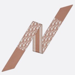 Riproduzione Fedele Dior Oblique Mitzah Sciarpa Twill di Seta Rosa imitazioni