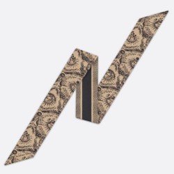 Riproduzione Fedele Dettagli perfetti Dior Toile de Jouy Soleil Mitzah Sciarpa Twill di seta Beige imitazioni