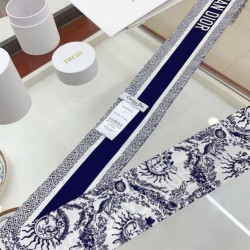 Qualità Specchio Replica Sciarpa Mitzah Toile de Jouy Soleil Dior Twill di seta Blu Riproduzione Fedele Sciarpa Mitzah Toile de Jouy Soleil Dior Twill di seta Blu imitazioni