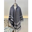 falso Dior Oblique Coperta Lana e Angora Blu Navy