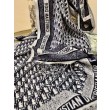 falso Dior Oblique Coperta Lana e Angora Blu Navy