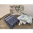 falso Dior Oblique Coperta Lana e Angora Blu Navy