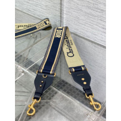 falso Dior Tracolla con Ricamo Anello Tela Blu