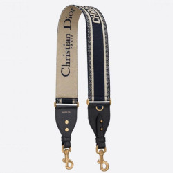 falso Dior Tracolla con Ricamo Anello Tela Blu