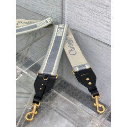falso Dior Tracolla con Ricamo Anello Tela Grigio