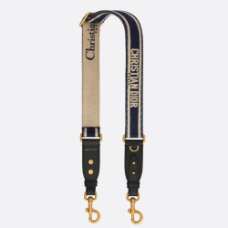 falso Dior Tracolla Regolabile con Ricamo Anello Blu