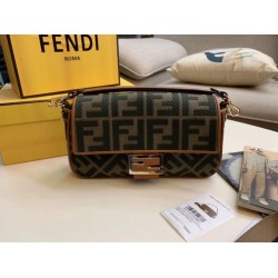 Borsa Replica 1:1 media Fendi Baguette verde denim