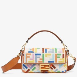 Riproduzione Fedele Borse Firmate Replica media Baguette Fendi Tela multicolore imitazioni