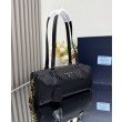 fedele Imitazioni borse griffate media Prada Re-Nylon con manico superiore e lucchetto 1BB127 Nero