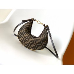 Fendi Fendigraphy Mini Bag Marrone FF Jacquard Fabric