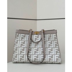 Fendi Peekaboo-Tote Bag FF Grigio