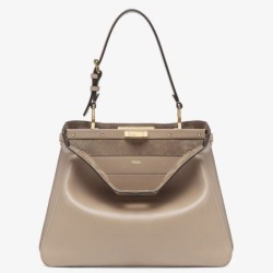 Riproduzione Fedele Fendi Peekaboo Soft Medium Bag Grigio Tortora imitazioni