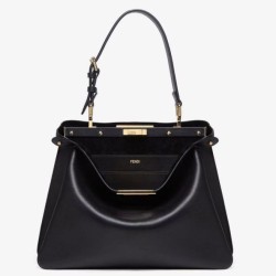 Riproduzione Fedele Fendi Peekaboo Soft Medium Bag Nero imitazioni
