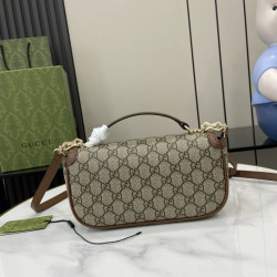 Gucci 815206 Horsebit 1955 Soft piccola borsa con manico superiore Marrone