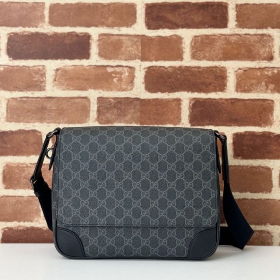 Gucci 821154 Borsa a tracolla media GG Emblem Nero
