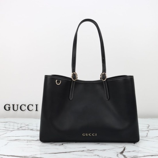 Gucci GG Emblem borsa tote media 815213 Nero