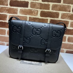 Gucci Jumbo GG Borse Replica Alta Qualità a tracolla media da uomo 760234 Nero