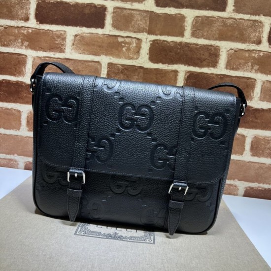 Gucci Jumbo GG Borse Replica Alta Qualità a tracolla media da uomo 760234 Nero
