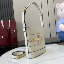 Riproduzione Fedele Borsa a secchiello mini Gucci 73 833665 Bianca imitazioni